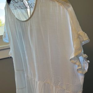 Chic Soul, White Plus Size Babydoll Blouse